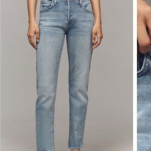 MOTHER The Mid Rise Hiker Hover in Full Moon- Size 28